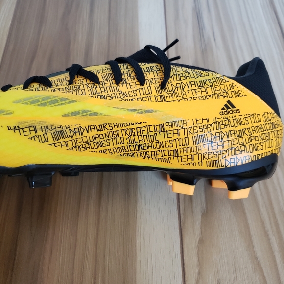 Adidas Speedflow Messi.3 Firm Ground GW7419 Yellow Black Soccer Cleats Men's 12 - Picture 5 of 10